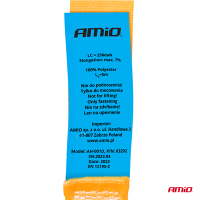 Pás se samoutahovací přezkou 5m x 25mm AMiO-03292