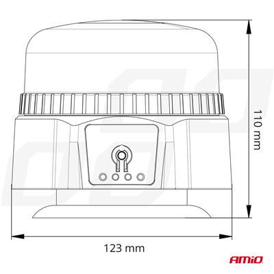 Bezdrátové LED výstražné světlo R65 R10 12/24V AMIO-03931