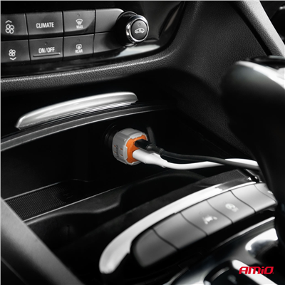 Nabíječka do auta USB-A + USB-C 38W 12/24V AMiO-03883