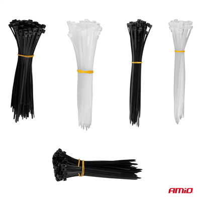 Plastové stahovací pásky, vícebarevné AMiO-04317