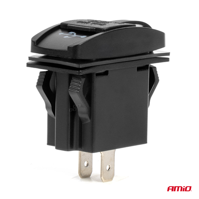 Vodotěsná nabíječka na telefon ve tvaru lodi s ČERVENÝM LED podsvícením 2xUSB 12/24V AMiO-04228