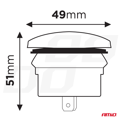 Vodotěsná nabíječka na telefon ve tvaru lodi s ČERVENÝM LED podsvícením 2xUSB 12/24V AMiO-04228