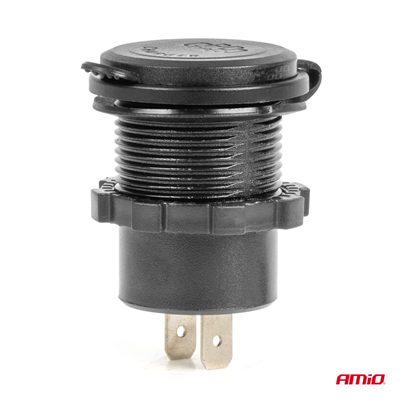 Vodotěsná nabíječka s vypínačem ČERVENÉ LED podsvícení 2xUSB C 12/24V AMiO-04224