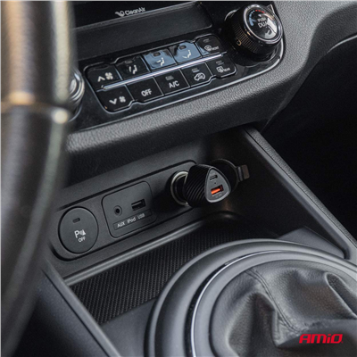 Nabíječka do auta QC+PD 38W USB-A + USB-C AMiO-04283