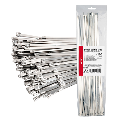 Nerezové stahovací pásky 4,6x400mm 100 ks AMiO-04325