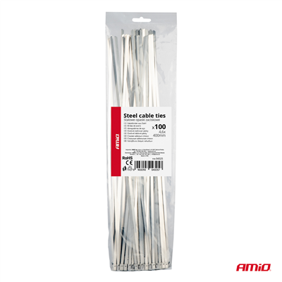 Nerezové stahovací pásky 4,6x400mm 100 ks AMiO-04325
