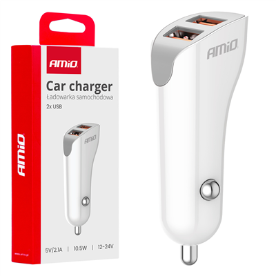 Nabíječka do auta 2x USB-A 2.1A 12/24V AMiO-0387
