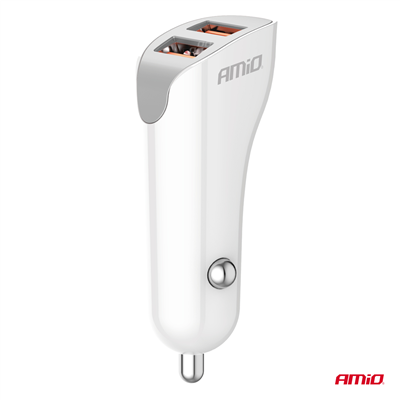 Nabíječka do auta 2x USB-A 2.1A 12/24V AMiO-0387