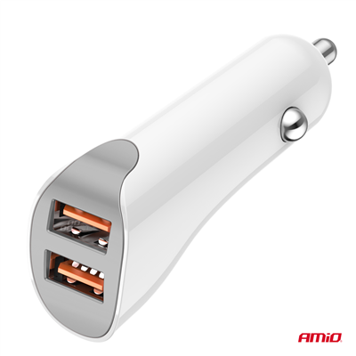 Nabíječka do auta 2x USB-A 2.1A 12/24V AMiO-0387