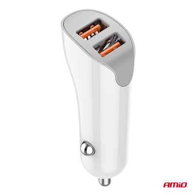 Nabíječka do auta 2x USB-A 2.1A 12/24V AMiO-0387