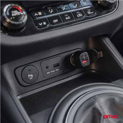 Nabíjačka do auta QC+PD 20W USB-A + USB-C AMiO-04282