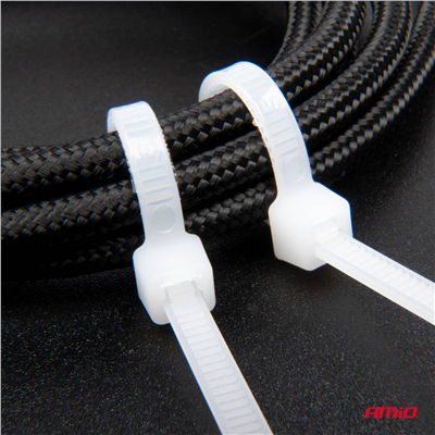 Upínací pásky bílé 3,6 x 300 mm 100 ks. AMIO-04309