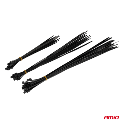 Plastové stahovací pásky, sada 60 ks AMiO-04314