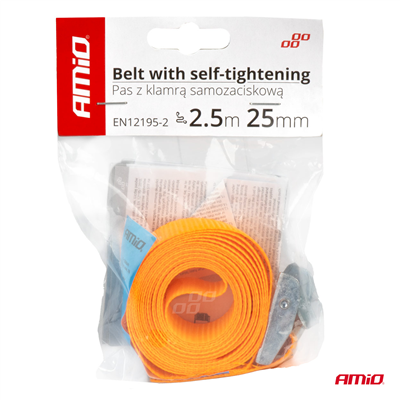Pás se samoutahovací přezkou 2,5m x 25mm AMiO-03291