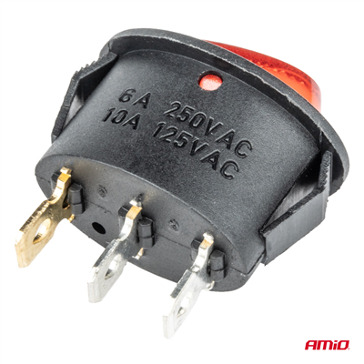 Oválný spínač 12/230V (s červeným světlem) BU01