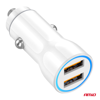 Nabíječka do auta 2xUSB-A 12/24V AMiO-03879