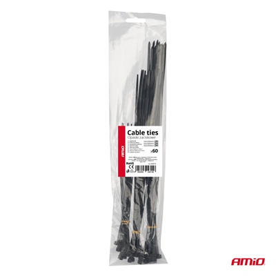 Plastové stahovací pásky, sada 60 ks AMiO-04315