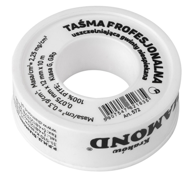 Redats 05-00-90, Teflonová těsnicí páska 12mm, 10m