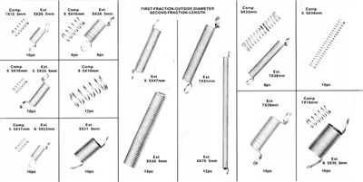 Falcon F01051, Tažné a tlačné pružiny, sada 200 ks