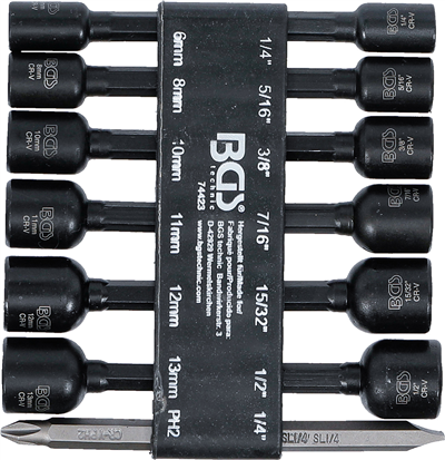 BGS 74423, Sada nástrčných šestihranných hlavic | pohon vnější šestihran 6,3 mm (1/4