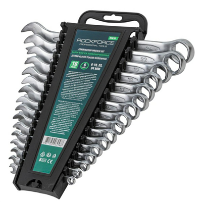 ROCKFORCE RF-5161H, Sada očkoplochých klíčů | 6 - 24 mm | 16 ks