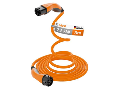 Kabel nabíjecí LAPP 75745 typ 2 22kW 32A 3 fáze 3m pro elektromobil