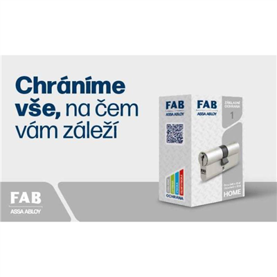 Vložka zámku, FAB HOME MOSAZ, 65 mm, 3 klíče