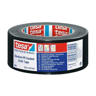 Páska textilní gaffer, 25 m x 50 mm, černá, 4688