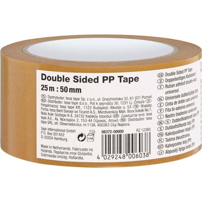 Páska oboustranná, 25 m x 50 mm, transparentní