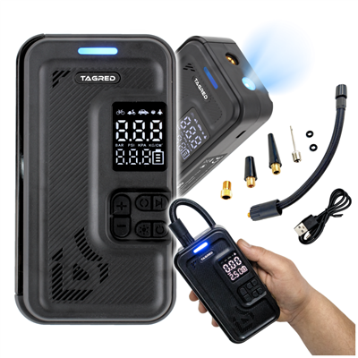 Tagred TA4230, Akumulátorový mini kompresor 8V 4000mAh s LED | 150 PSI | USB-C