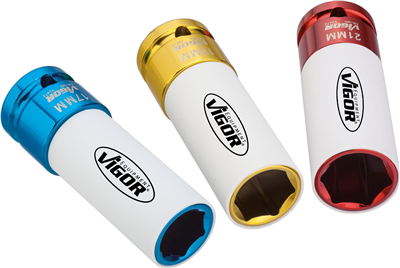 Vigor V2522, Sada nástrčných hlavic  pro rázové utahováky | 1/2