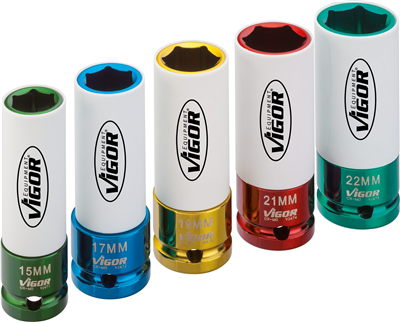 V2257, Sada nástrčných hlavic pro rázové utahováky | 5dílná