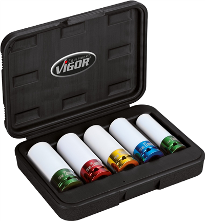 V2257, Sada nástrčných hlavic pro rázové utahováky | 5dílná