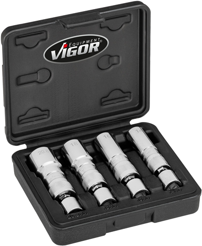 Vigor V7002/4, Sada nástrčných klíčů na zapalovací svíčky | 4dílná
