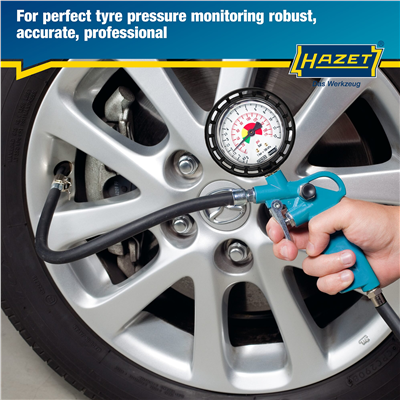 Měřič tlaku v pneumatikách | 0–12 bar, ±0,3 bar, 400 mm hadice