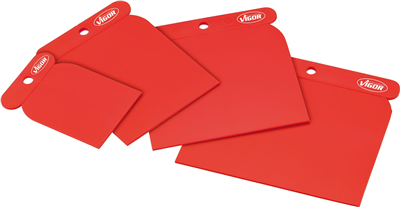 VIGOR V4278, Sada japonských stěrek plastová | 4 díly, šířky 50 80 100 120 mm