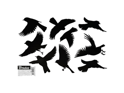 Samolepky na ochranu ptáků před nárazy do skla, malé, sada 10 listů x 9 ks samolepek SCARE