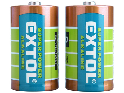 Baterie alkalické, 2ks, 1,5V D (LR20)