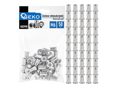 Nýtovací matice M6 (1,0–3,0) hliníkové, 50 ks