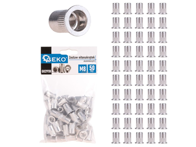 Nýtovací matice M8 (1,0–3,5) hliníkové, 50 ks