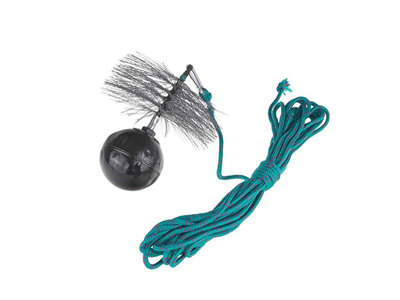 Komínový kartáč kulatý O 175 mm, závaží 1,7 kg, lano 10 m