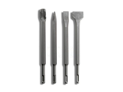 Sekáče SDS PLUS, sada 4ks, 250mm, plochý 20mm, plochý 40mm, špičatý, drážkovací