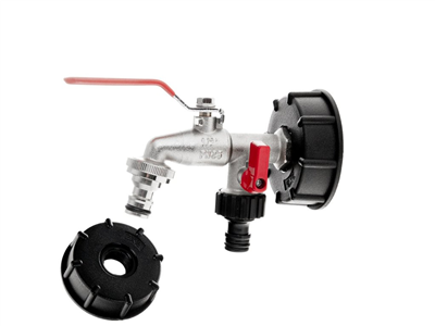 Sada pro IBC kontejner, redukce vnitřní závit S60×6 a zahradní ventil , vstup 1/2