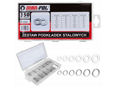 Ocelová podložka, sada 350ks