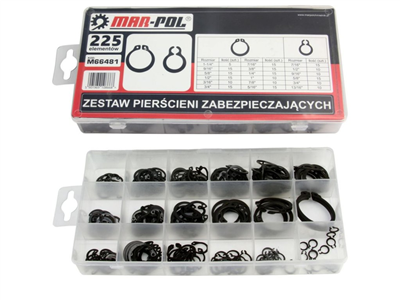 Segerový pojistný kroužek, sada 225ks