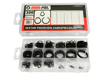 Segerový pojistný kroužek, sada 300 ks