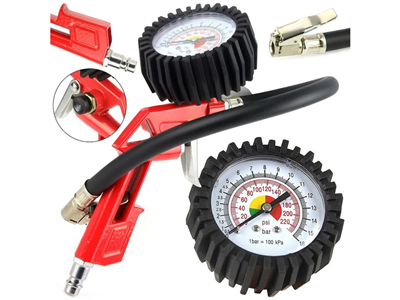 Pistole na hustění pneumatik s manometrem, střední budík