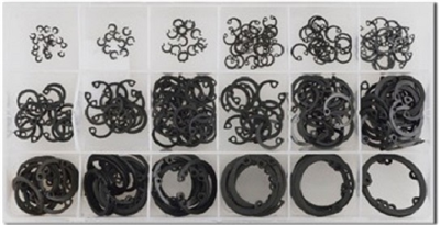 Pojistné kroužky do otvoru - vnitřní segrovky, průměr 3 - 32 mm, sada 300 kusů