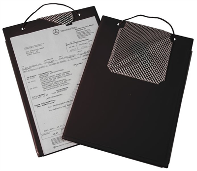 Desky na dokumenty A4, se suchým zipem, poutkem a kapsou na klíče, černé - Edge