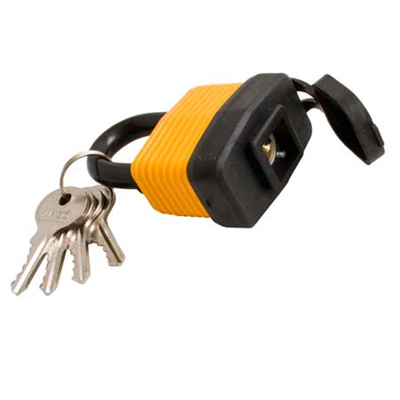 Visací zámek 50 mm, vodotěsný, oranžovo-černý